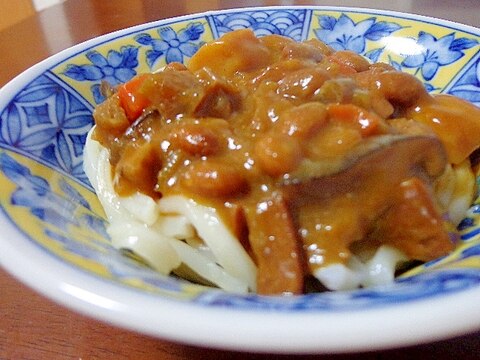 残り物利用で♪お豆カレーうどん